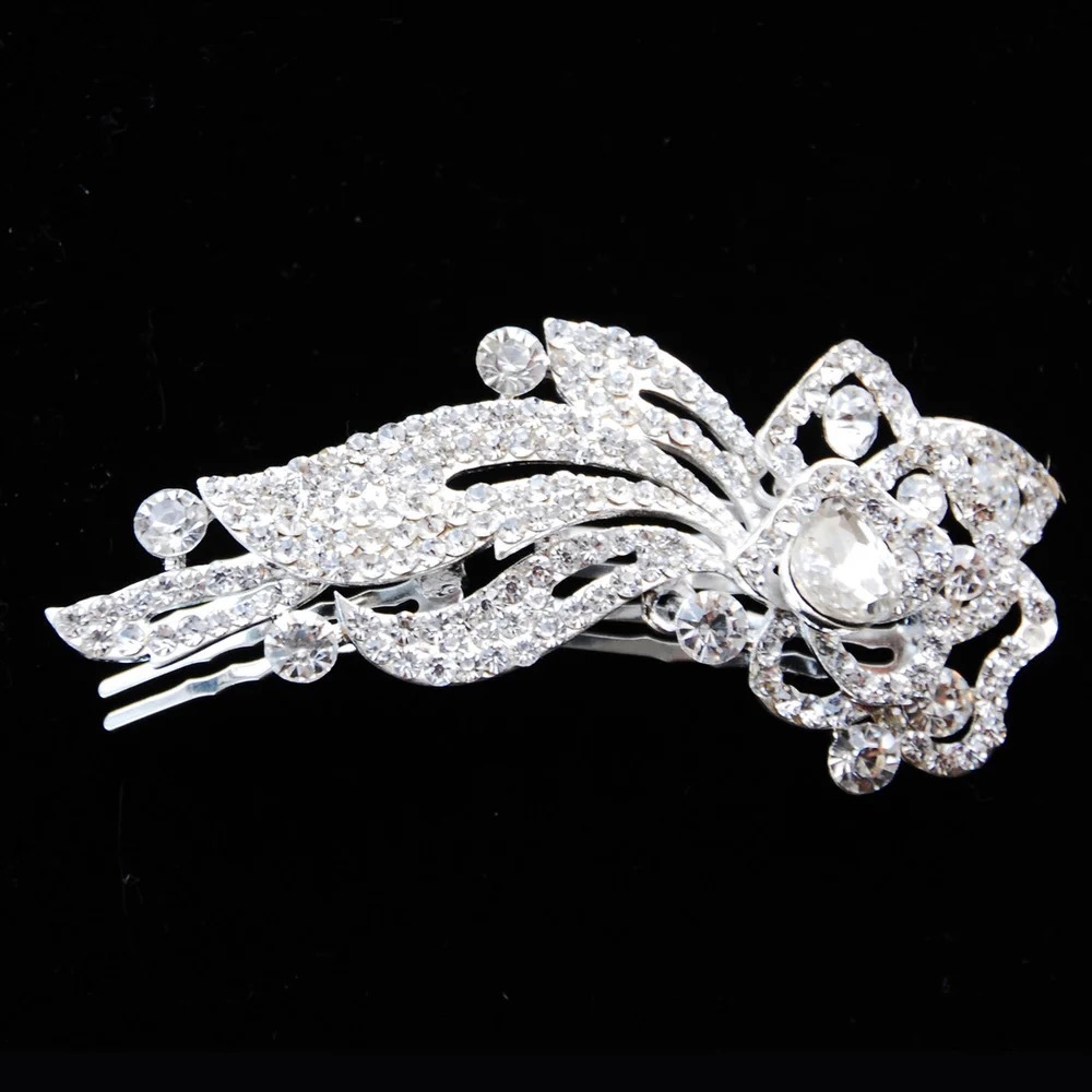 Bridal, Prom, Crystal Rose Comb NWT